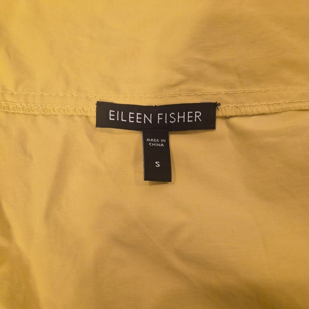 Eileen Fisher Weather Resistant Cotton Nylon Campcore Granola Yellow Rain Coat S - Picture 14 of 16
